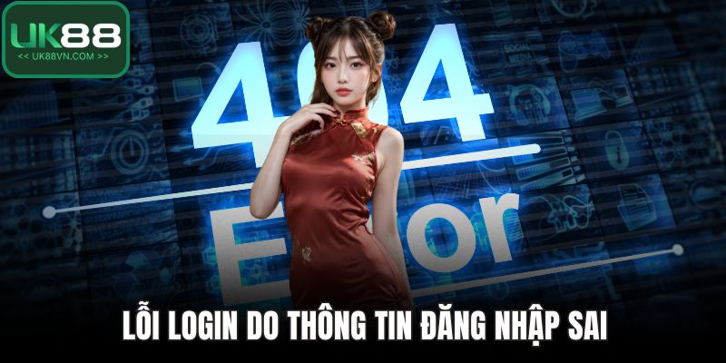 Lỗi login do thông tin đăng nhập sai